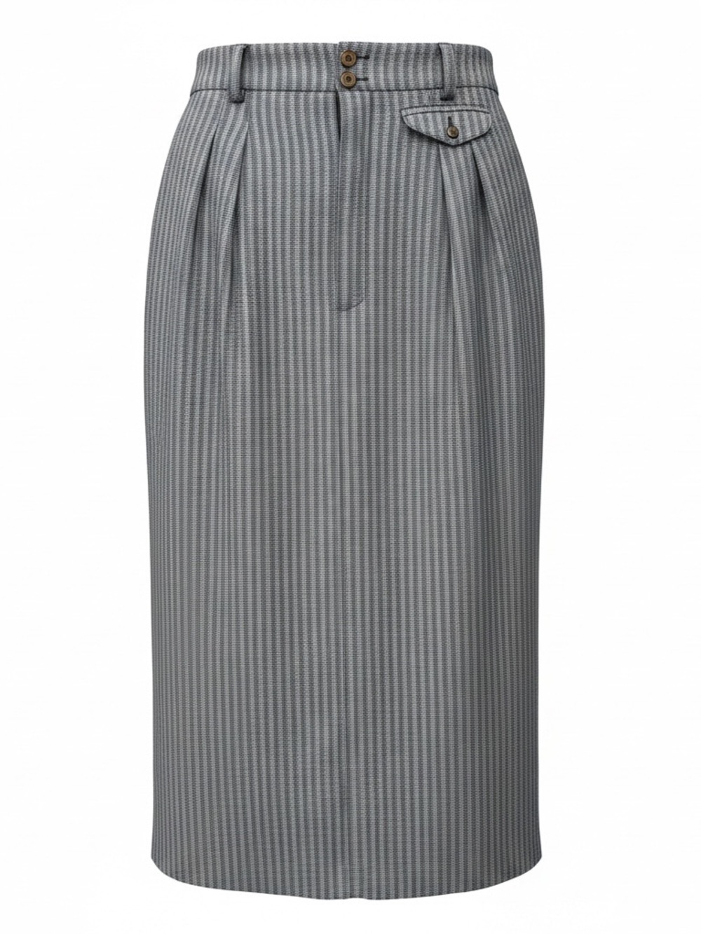 VINTAGE ESPRIT 80s gray striped midi pencil skirt size 5/6